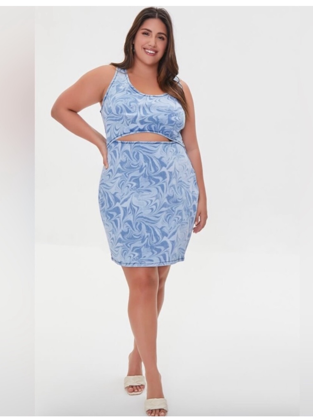 F21 denim marble dress
